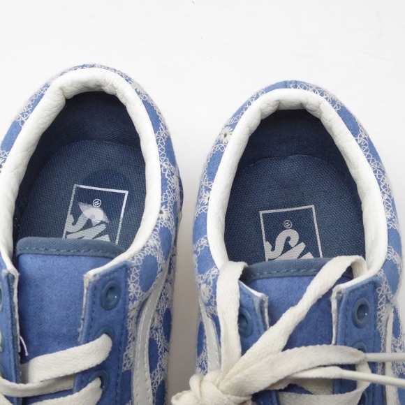 Vans Old Skool Stackform Denim Mix Floral Print Blue White Women Shoes Size 10 - Picture 6 of 8